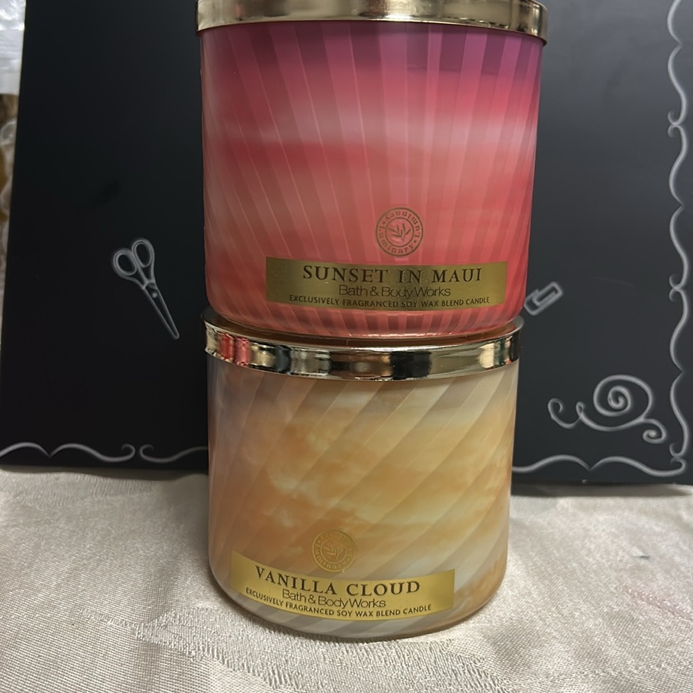 Vanilla Cloud and Sunset in Maui Scented Candles